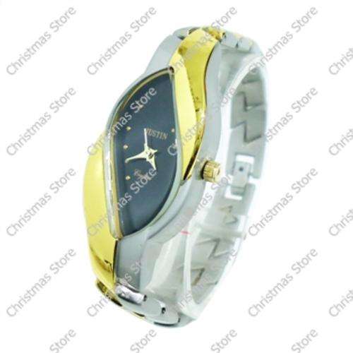 Ladies Elegant Two-Tone Bracelet Watch Gold SilverGrey