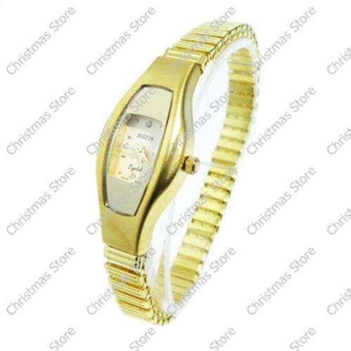 Ladies Elegant Stretch Band Watch Gold