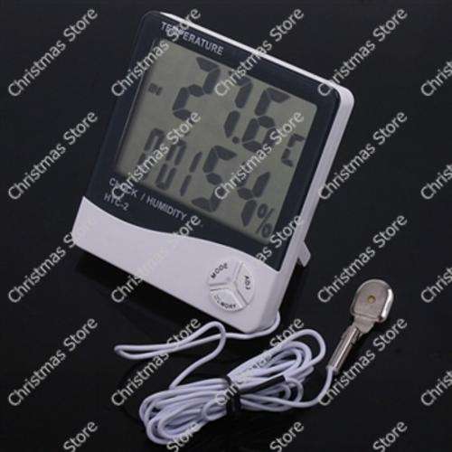 Digital LCD Temperature Thermometer Humidity Meter Clock