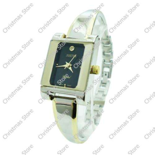 Ladies Bracelet Watch - Gold Silver Bracelet Black Face