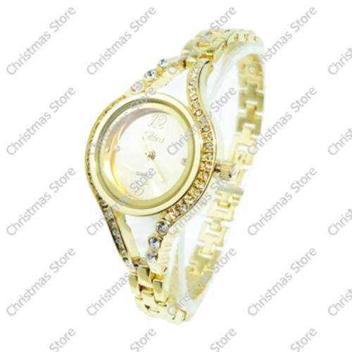Ladies Bracelet Watch - Crystal Accents Gold