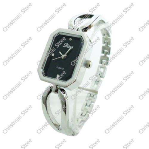 Ladies Bracelet Watch - Silver Bracelet Black Face