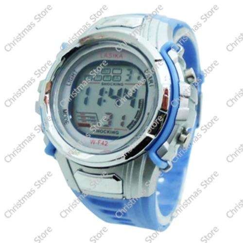 Waterproof Sports Watch Blue Silver
