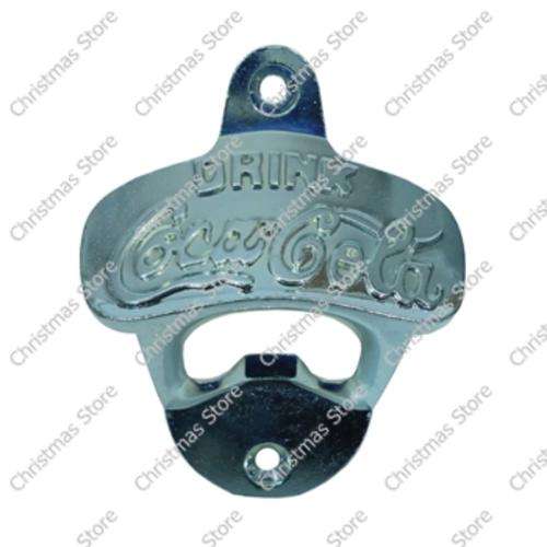 Coca Cola Wall Mounted Crown Top Bottle Opener Chrome Finish