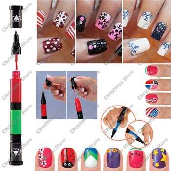 2-in-1 Nail Art Pens Set with 6 Colors