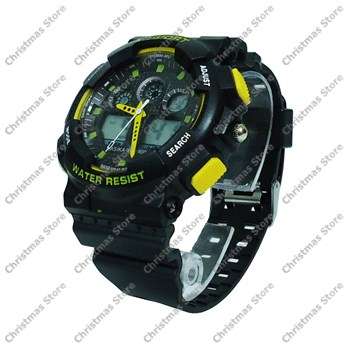 Sports Watch Water Resistant Black Yellow