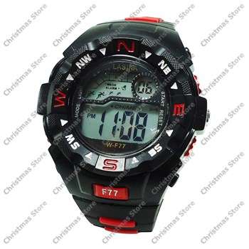 Sports Watch Water Resistant Black Red