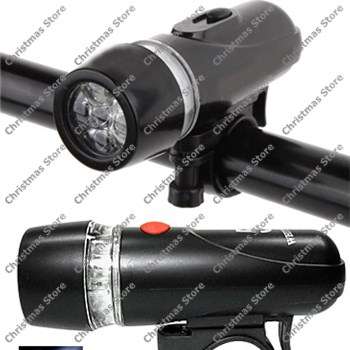 5 White LED Bicycle Safety Light Torch Lamp Visibility Flashlight 2 Mode