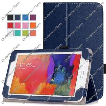 Samsung Galaxy Tab 4 7.0 Inch Leather Folio Case Cover Wallet D Blue