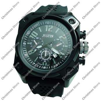 Mens Watch Black Strap Black Face