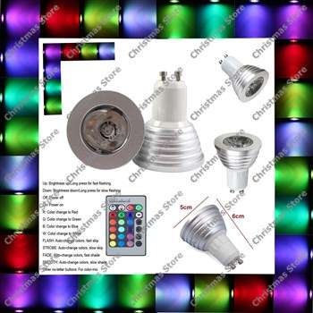 GU10 3W 16 Color LED RGB Magic Ceiling Light Lamp Bulb with Remote Control