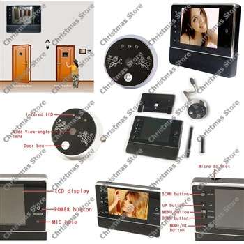 3.0 Inch Digital LCD 120 Deg Eye Door Peephole Viewer Phone System IR LED Night Vision