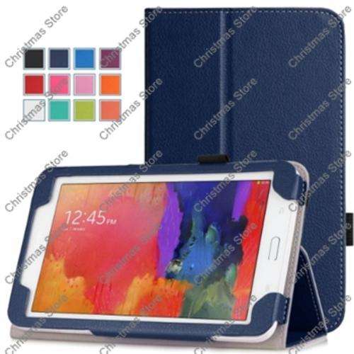 Samsung Galaxy Tab 4 10.1 Inch Leather Folio Case Cover Wallet D Blue