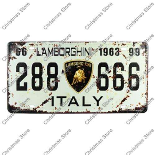 Number Plate Type Novelty Sign Plate Decor - Lamborghini
