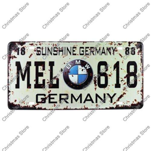 Number Plate Type Novelty Sign Plate Decor - BMW
