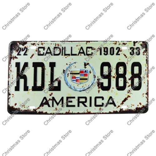 Number Plate Type Novelty Sign Plate Decor - Cadillac