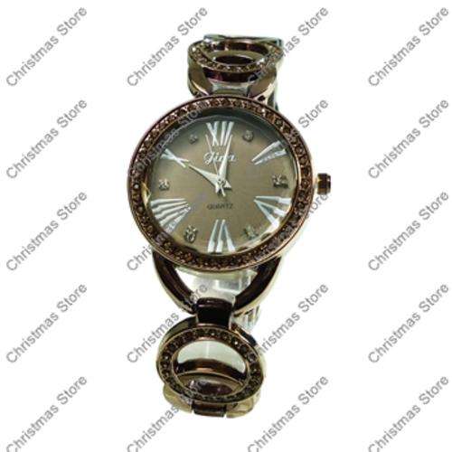 Ladies Bracelet Watch Bronze Strap Bronze Face