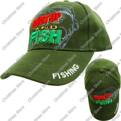 Shut Up & Fish Fishing Cap Fishing Hat Khaki