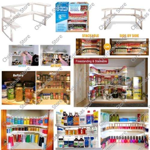 Spicy Shelf Stackable Spice Rack Organizer Holds Upto 64 Spices