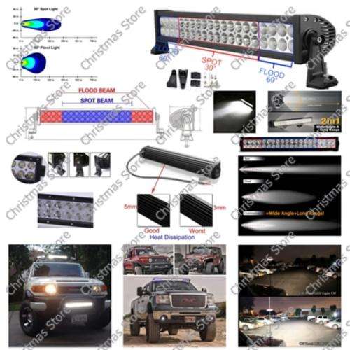 14 Inch 72W LED Light Bar Flood and Spot Work Light Offroad Lamp