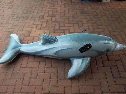 Large inflatable dolphin for swimming pool. With handles.