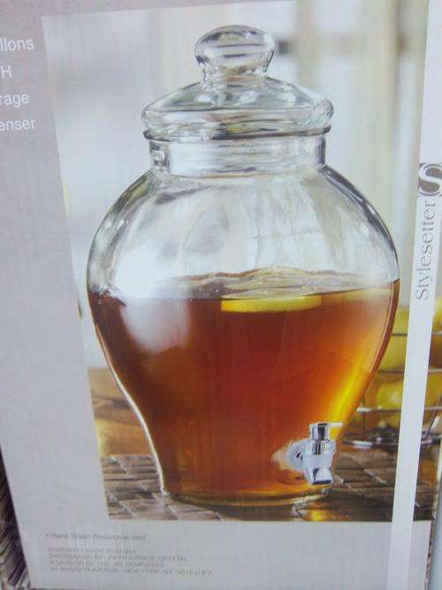 Bell Shaped Glass Beverage Dispenser in Box
