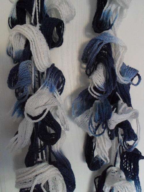 Scarf - Dark Blue, Light Blue, White. 1.2m