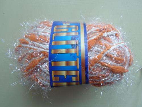 50grams Orange/White Fluffy Wool