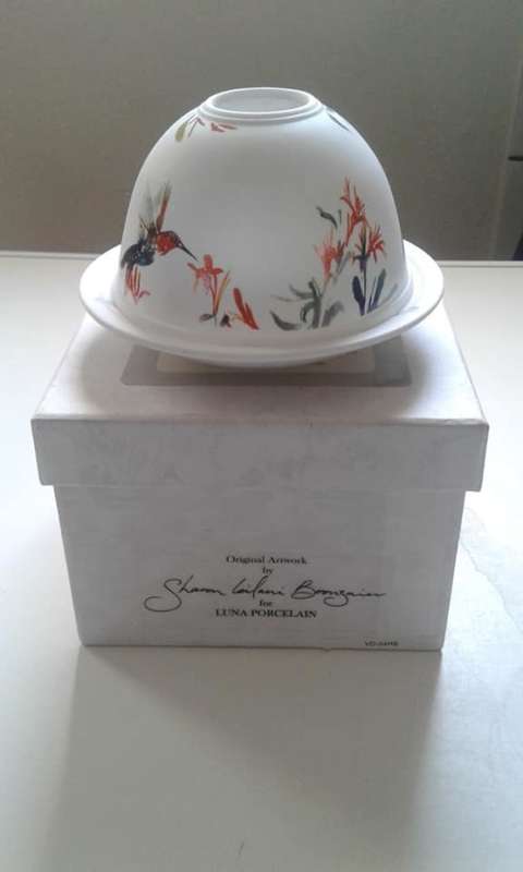 STUNNING Luna Porcelain Votive. Mint Condition In Box