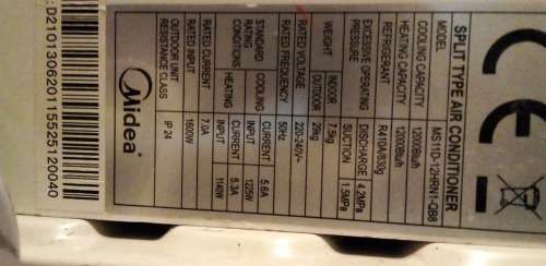 Midea 12000 Btu Split Type Airconditioner (READ DESCRIPTION)