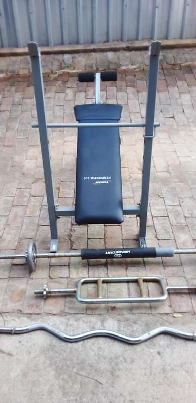 Trojan Performa Strength Bench and 3 bars set (READ DESCRIPTION)