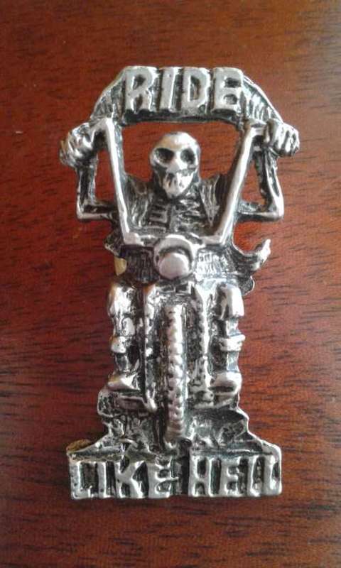 Ride Like Hell Metal Brooch
