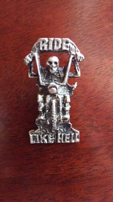 Ride Like Hell Metal Brooch