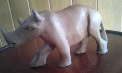 A Suberb Rhinoceros Woodcarving
