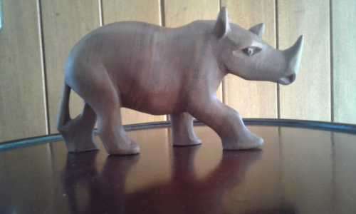 A Suberb Rhinoceros Woodcarving