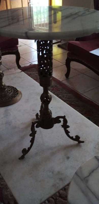 Collection of 6 Marble Top Side Tables (READ DESCRIPTION)