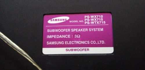Samsung Ps-Wx710 Subwoofer (READ DESCRIPTION)