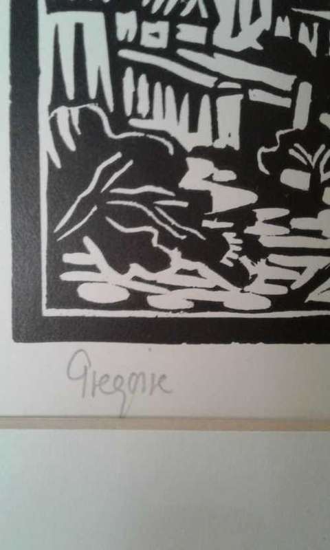 Gregoire Boonzaier 1959 Linocut (READ DESCRIPTION)