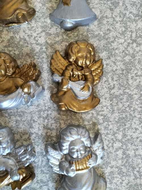 Collection of 5 Small Cherubs and One Bell
