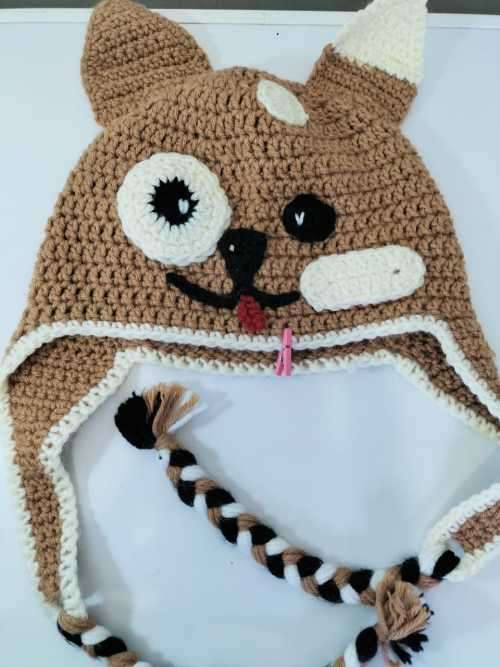 Cat Design Knitted Beanie