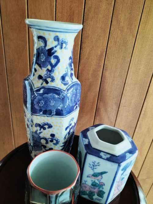 Trio of Three Chinese Vases