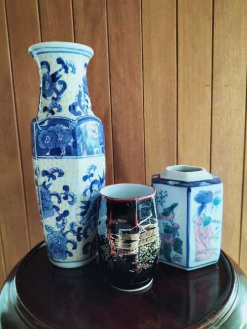Trio of Three Chinese Vases