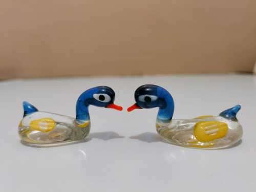 2 x Studio Glass Ducks