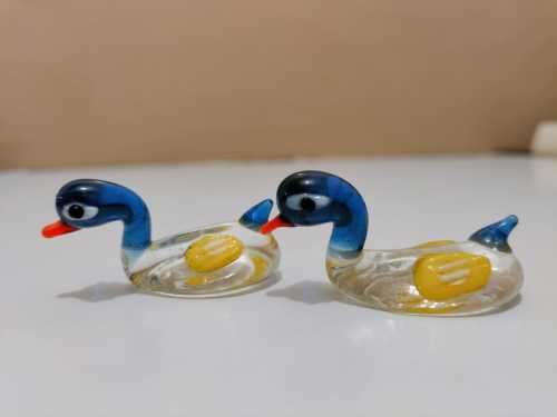 2 x Studio Glass Ducks