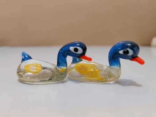 2 x Studio Glass Ducks