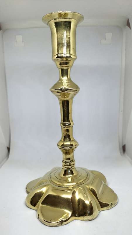 283 Years Extremely Rare and Valuable Circa 1740 George II Solid Brass Candle Sticks - Petal Base