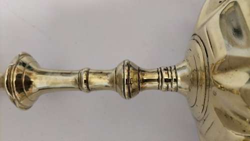 283 Years Extremely Rare and Valuable Circa 1740 George II Solid Brass Candle Sticks - Petal Base