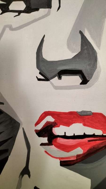 Stunning Abstract Acrylic on Boxed Canvas Marilyn Monroe Painting.