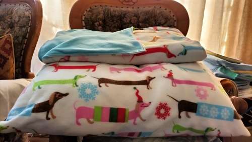 A Magnificent Fleece Continental Dog Pillow with Reversible Large Blanket