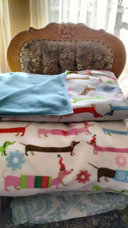 A Magnificent Fleece Continental Dog Pillow with Reversible Large Blanket